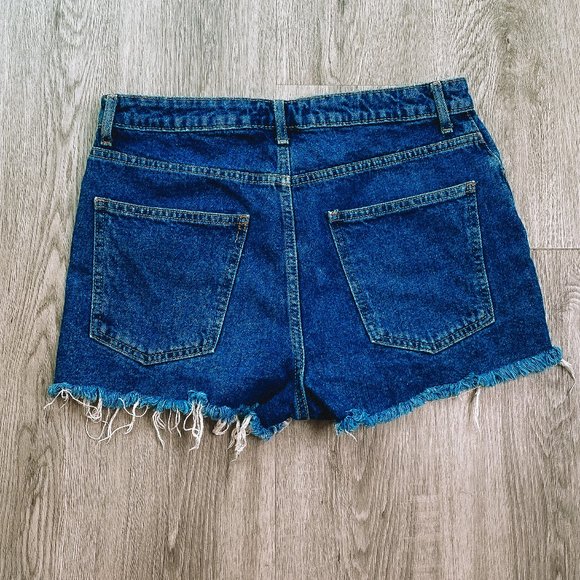 Forever21 Dark Wash High Waisted Jean Shorts - Picture 6 of 8